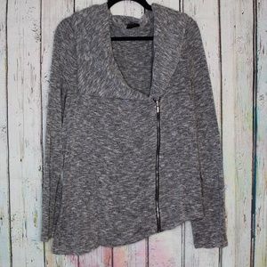 Mossimo Gray Side Zip Asymmetrical Sweater